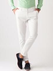 Ether White Solid Slim Fit Chinos men