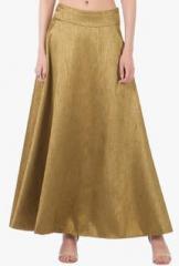 Faballey Indya Golden Textured Flared Skirt women