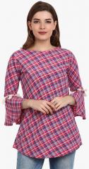 Fabnest Pink Checked Tunic women