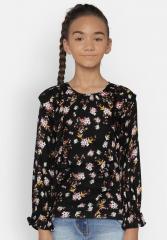 Fame Forever By Lifestyle Black Printed Top girls