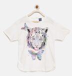 Fame Forever By Lifestyle Off White Printed Casual Top girls