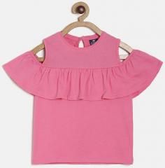 Fame Forever By Lifestyle Pink Solid Top girls