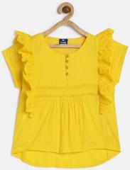 Fame Forever By Lifestyle Yellow Solid Top girls