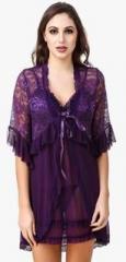 Fasense Purple Solid Nightwear Set women