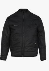 Flying Machine Black Solid Quilted Jacket boys
