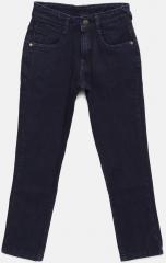 Flying Machine Blue Regular Fit Mid Rise Clean Look Jeans boys