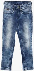 Flying Machine Blue Regular Fit Mid Rise Jeans boys