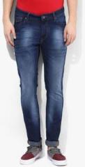 Flying Machine Blue Washed Mid Rise Skinny Fit Jeans men