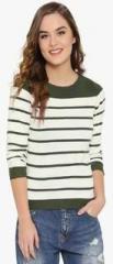 Forever 21 Cream Striped Sweaters women