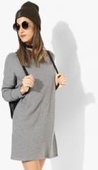 Forever 21 Grey Coloured Solid Shift Dress women