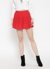 Forever 21 Red Solid A Line Skirt women