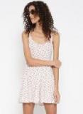 FOREVER 21 Women White & Pink Floral Print Fit & Flare Dress