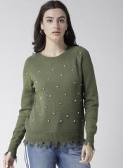 Fort Collins Olive Green Solid Pullover women