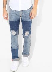 French Connection Blue Washed Mid Rise Slim Fit Jeans men