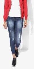 Ginger By Lifestyle Blue Washed Mid Rise Slim Jeans women