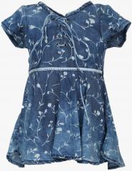 Gini And Jony Blue Solid Casual Dress girls