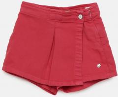 Gini And Jony Coral Red Solid Skorts girls