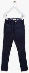 Gini And Jony Navy Blue Solid Trouser girls