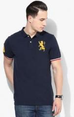 Giordano Navy Blue Solid Polo T Shirt men