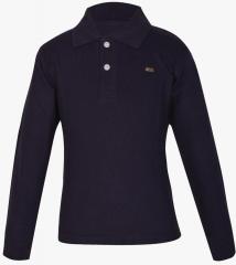 Gkidz Navy Blue Solid Polo Collar T Shirt boys