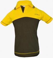Gkidz Yellow & Black Colourblocked Polo Collar T shirt boys