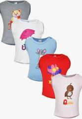 Gkiidz Pack Of 5 Multi Color Casual Top girls