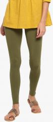 Go Colors Olive Solid Leggings women