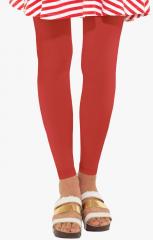Go Colors Red Solid Leggings women