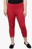 Go Colors Red Solid Skinny Fit Capri women
