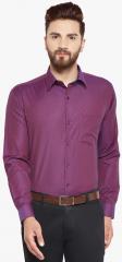 Hancock Purple Slim Fit Self Design Formal Shirt men