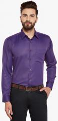 Hancock Purple Slim Fit Solid Formal Shirt men