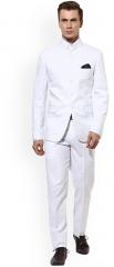Hangup White Single Breasted Regular Fit Ethnic Bandhgala Suit men