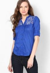 Harpa Blue Embroidered Shirt women