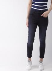 Harvard Blue Skinny Fit Mid Rise Clean Look Stretchable Cropped Jeans women