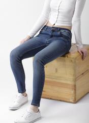 Harvard Blue Skinny Fit Mid Rise Clean Look Stretchable Jeans women