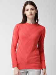 Harvard Coral Self Design Pullover Sweater women