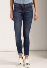 Harvard Navy Blue Solid Mid Rise Skinny Fit Jeans women