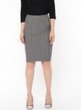 Her By Invictus Grey & Off white Striped Pencil Skirt women
