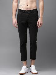 Here&now Black Slim Fit Solid Chinos men