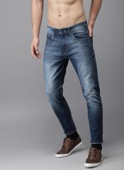 Here&now Blue Tapered Fit Mid Rise Clean Look Stretchable Jeans men