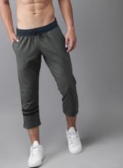 Here&now Charcoal Grey Solid Three Fourth Track Pants men