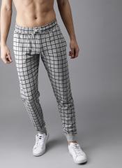 Here&now Grey & Black Checked Joggers men