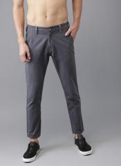 Here&now Grey Slim Fit Solid Chinos men