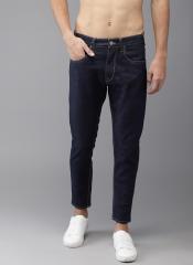 Here&now Navy Slim Fit Mid Rise Clean Look Stretchable Jeans men