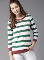 Here&now White Striped Pullover women