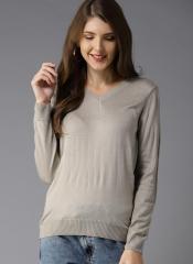 HERE&NOW Women Beige Solid Pullover