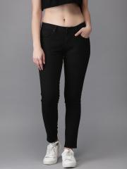HERE&NOW Women Black Skinny Fit Mid Rise Clean Look Stretchable Jeans