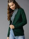 HERE&NOW Women Green Solid Cardigan