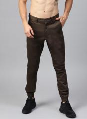 Hrx By Hrithik Roshan Coffee Brown Solid Lifestyle Cotton Stretch Joggers men
