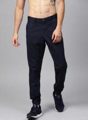 Hrx By Hrithik Roshan Navy Blue Solid Lifestyle Cotton Stretch Joggers men
